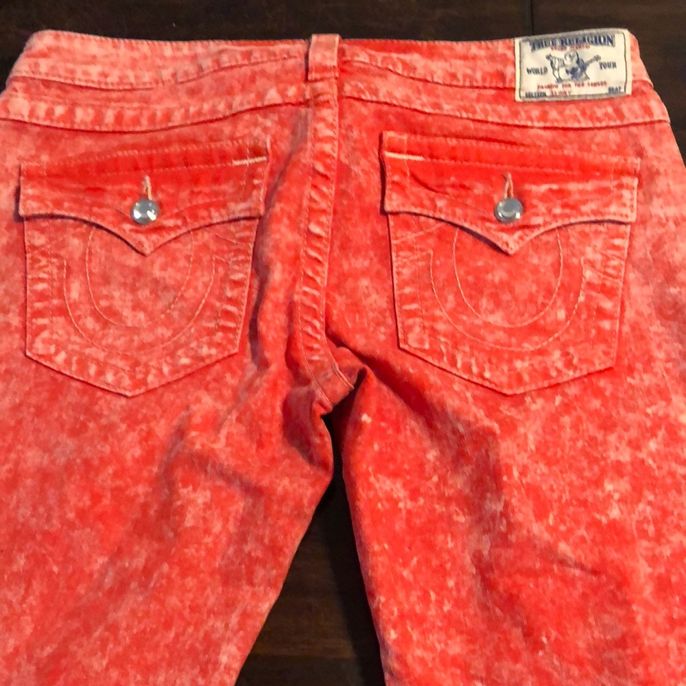 Rhinestone red true religion jeans